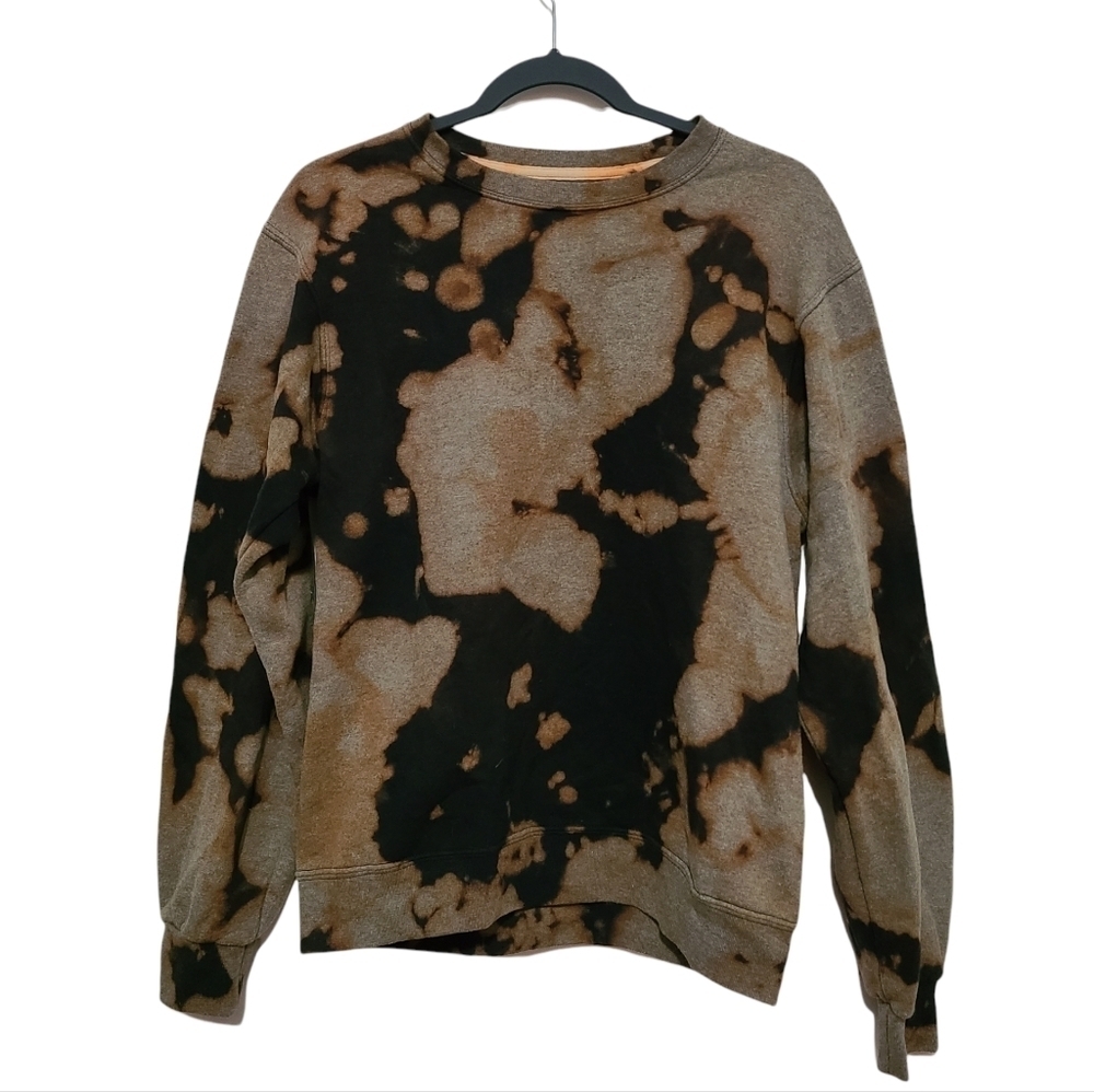 Bleach Wash Gray Crewneck Sweatshirt - Picture 2 of 4